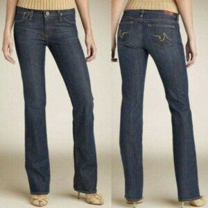AG ADRIANO GOLDSCHMIED the Kiss Slim Straight Leg Jeans Dark Wash Low Rise Y2K
